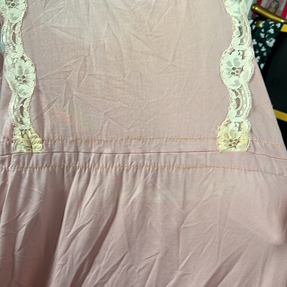 Vtg 1960s dusty pink GILEAD lace night gown 2 pieces dress and robe coquette M - Picture 9 of 9